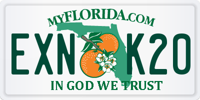 FL license plate EXNK20