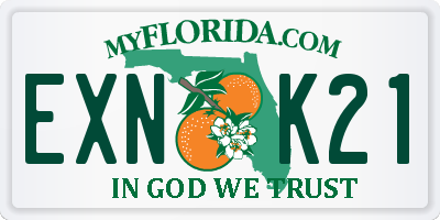 FL license plate EXNK21