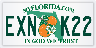 FL license plate EXNK22
