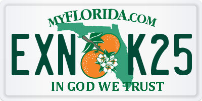 FL license plate EXNK25