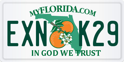 FL license plate EXNK29
