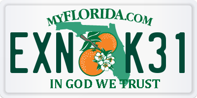 FL license plate EXNK31