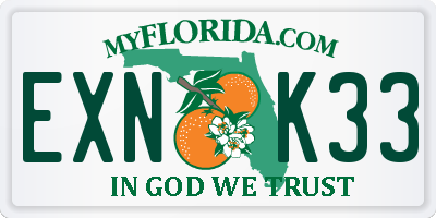 FL license plate EXNK33