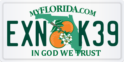 FL license plate EXNK39