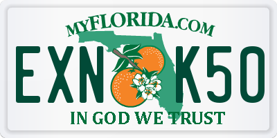 FL license plate EXNK50