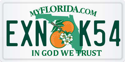 FL license plate EXNK54