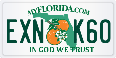 FL license plate EXNK60