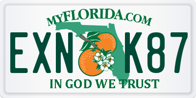 FL license plate EXNK87