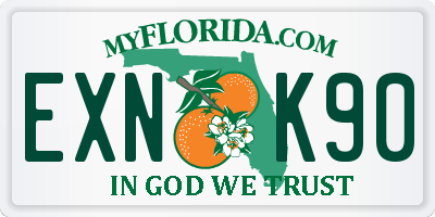 FL license plate EXNK90
