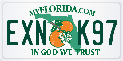 FL license plate EXNK97