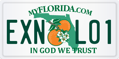 FL license plate EXNL01