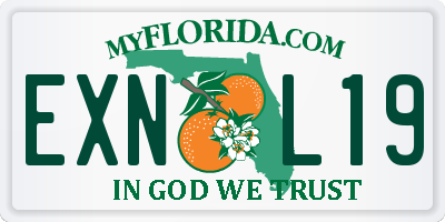 FL license plate EXNL19