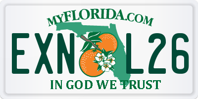 FL license plate EXNL26