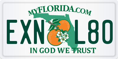 FL license plate EXNL80