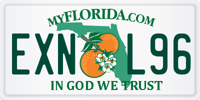 FL license plate EXNL96