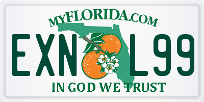 FL license plate EXNL99