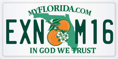 FL license plate EXNM16