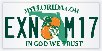 FL license plate EXNM17