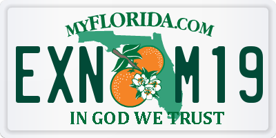 FL license plate EXNM19