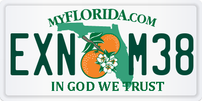 FL license plate EXNM38