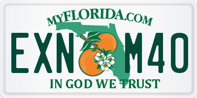 FL license plate EXNM40