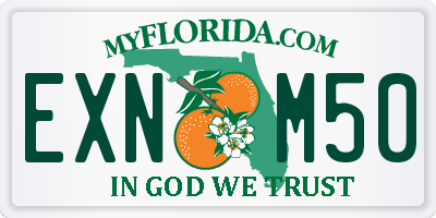 FL license plate EXNM50