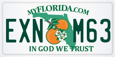 FL license plate EXNM63