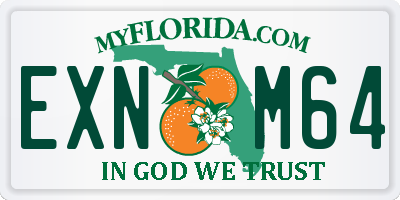 FL license plate EXNM64
