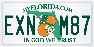FL license plate EXNM87