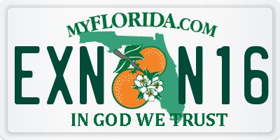 FL license plate EXNN16