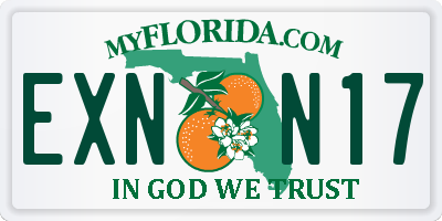 FL license plate EXNN17
