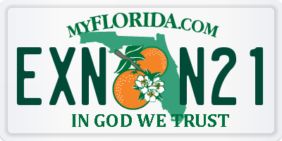 FL license plate EXNN21