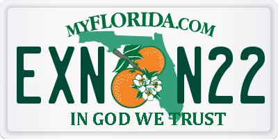 FL license plate EXNN22