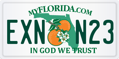 FL license plate EXNN23