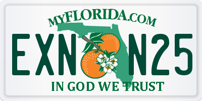 FL license plate EXNN25