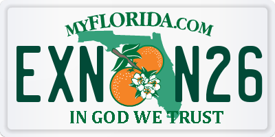FL license plate EXNN26