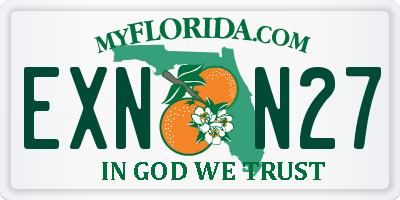 FL license plate EXNN27