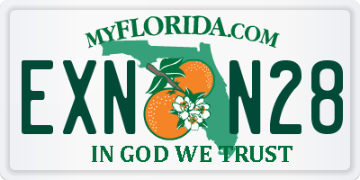FL license plate EXNN28