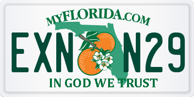 FL license plate EXNN29