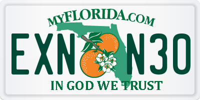 FL license plate EXNN30