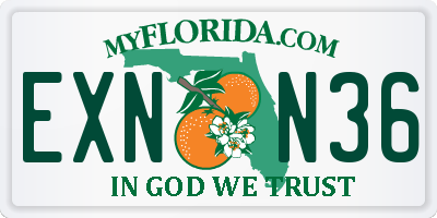 FL license plate EXNN36