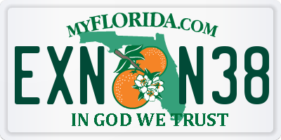FL license plate EXNN38
