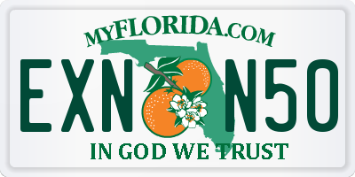 FL license plate EXNN50