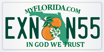 FL license plate EXNN55