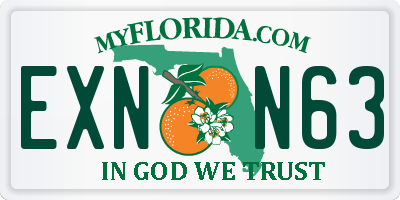 FL license plate EXNN63