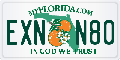 FL license plate EXNN80