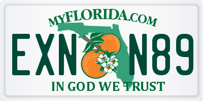 FL license plate EXNN89