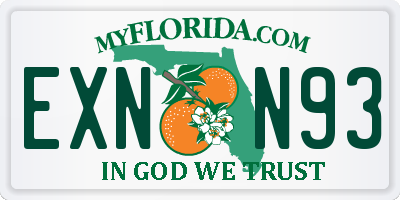 FL license plate EXNN93