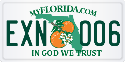 FL license plate EXNO06