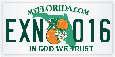 FL license plate EXNO16